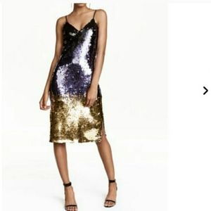 H&M Sequin Ombre Midi Dress